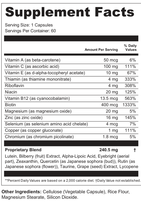 Supplement Facts for Prism Veil