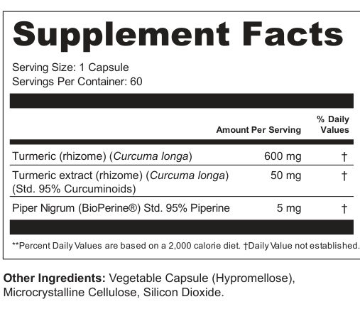Supplement Facts for Golden Arc